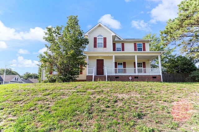 5228 Wallbrook Dr, Fayetteville, NC 28306 - view of front of home with a porch and crawl space