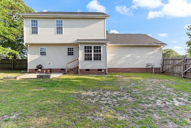 5228 Wallbrook Dr, Fayetteville, NC 28306 - rear view of house with crawl space and a patio area