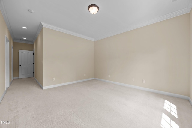 1028 Harpers Ridge Ct, Wake Forest, NC 27587 - empty room with ornamental molding, light carpet, recessed lighting, and a smoke detector