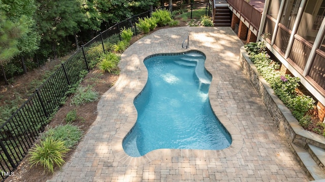 1028 Harpers Ridge Ct, Wake Forest, NC 27587 - view of swimming pool with a fenced backyard and a patio