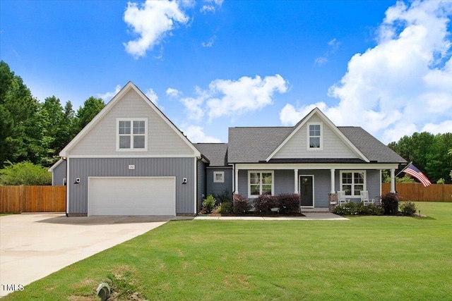 282 Brodie Rose Landing Way, Smithfield, NC 27577 - craftsman inspired home featuring concrete driveway, a porch, board and batten siding, and a garage