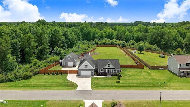 282 Brodie Rose Landing Way, Smithfield, NC 27577 - aerial view of property and surrounding area with a heavily wooded area