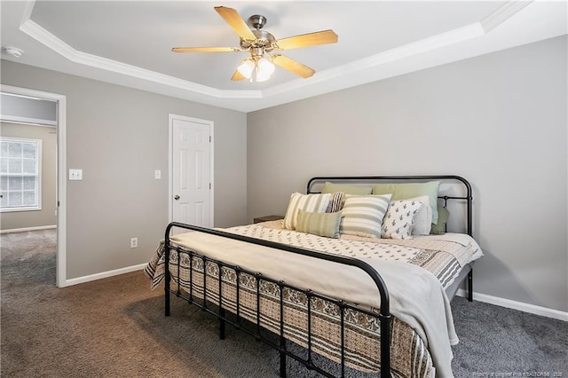 69 Ribbon Oak Ct, Sanford, NC 27332 - carpeted bedroom with a raised ceiling, crown molding, and ceiling fan