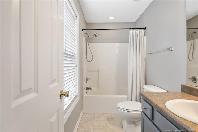 69 Ribbon Oak Ct, Sanford, NC 27332 - bathroom with shower / bath combo with shower curtain, vanity, and healthy amount of natural light