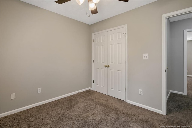 69 Ribbon Oak Ct, Sanford, NC 27332 - unfurnished bedroom with carpet flooring, a closet, and ceiling fan