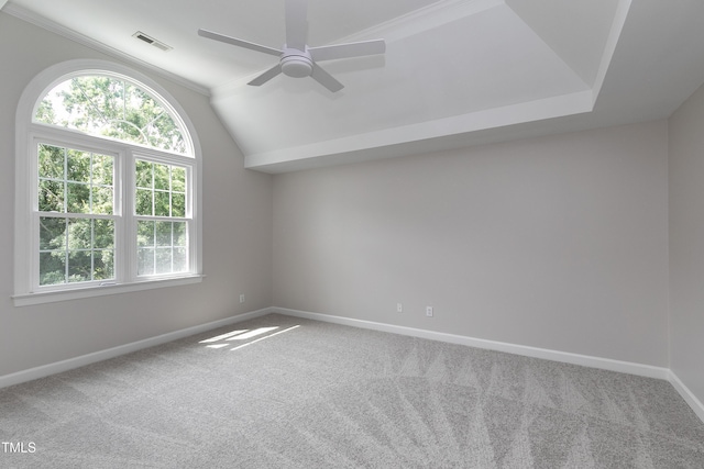 500 Walcott Way, Cary, NC 27519 - carpeted empty room with plenty of natural light, a ceiling fan, and vaulted ceiling
