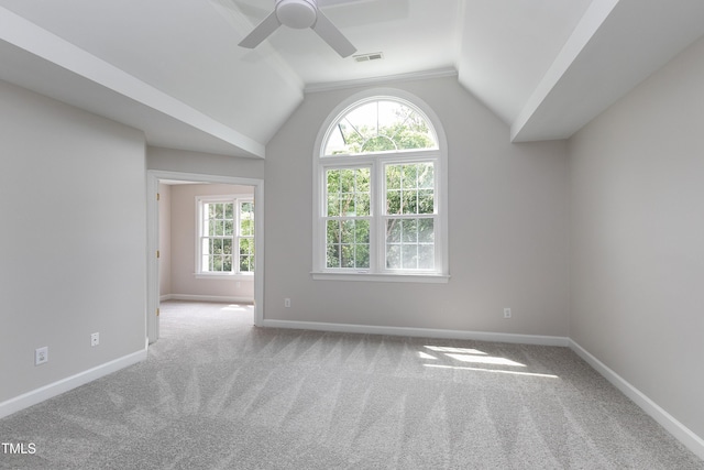 500 Walcott Way, Cary, NC 27519 - carpeted spare room featuring ceiling fan and lofted ceiling