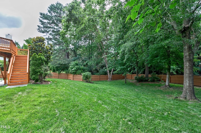 500 Walcott Way, Cary, NC 27519 - fenced backyard with stairway