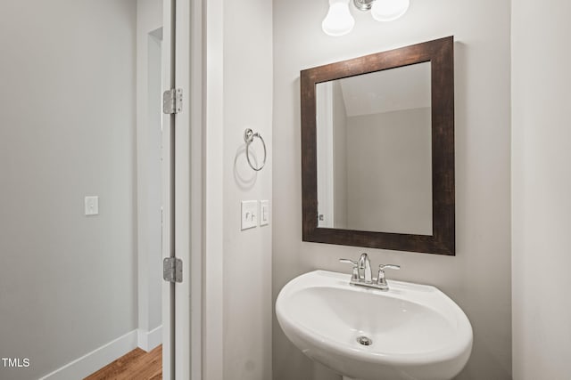 1006 Whistler St, Durham, NC 27713 - bathroom with a sink and wood finished floors