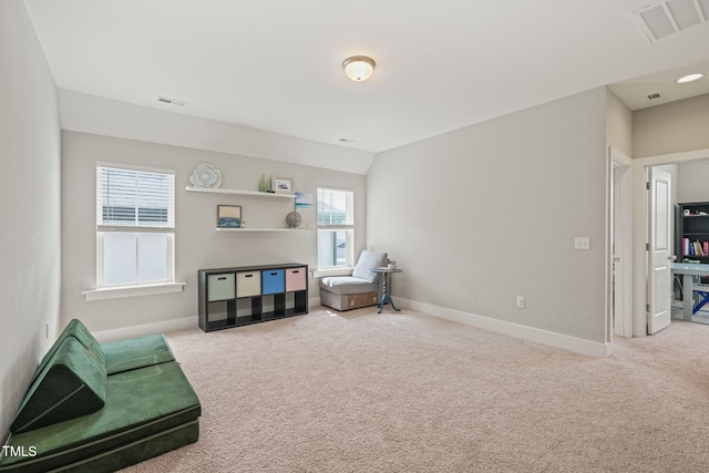 1006 Whistler St, Durham, NC 27713 - living area with carpet and lofted ceiling