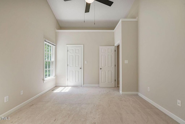 125 Chimney Rise Dr, Cary, NC 27511 - unfurnished bedroom featuring carpet flooring, a ceiling fan, and a high ceiling