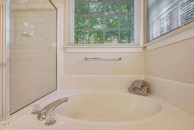 125 Chimney Rise Dr, Cary, NC 27511 - bathroom featuring a garden tub and plenty of natural light