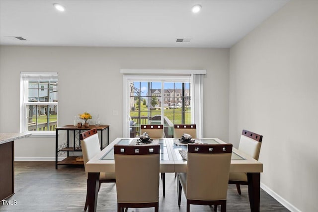 333 Amber Acorn Ave, Raleigh, NC 27603 - dining space featuring dark wood-type flooring and recessed lighting