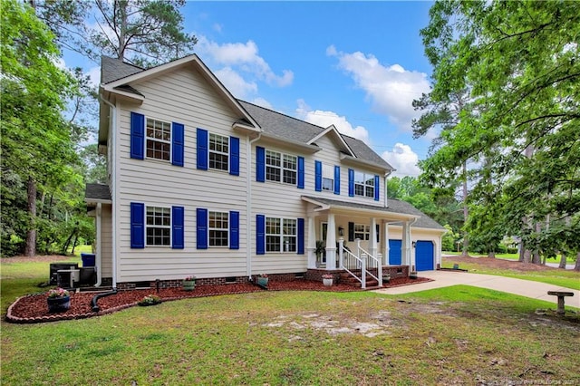 4010 Arcadia Ct, Fayetteville, NC 28311 - view of front of home with crawl space, an attached garage, concrete driveway, and a front yard