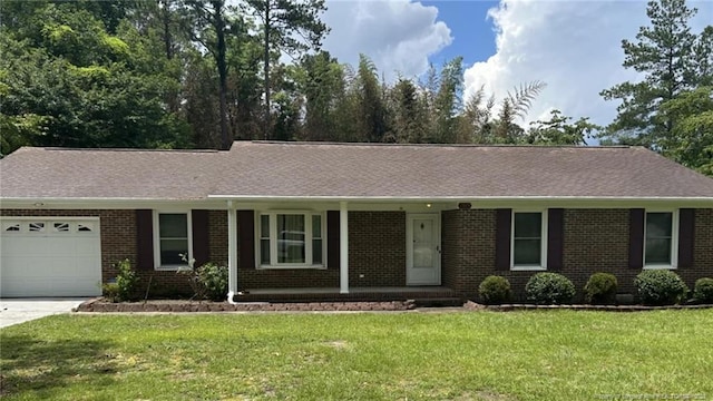 1519 Palmer Dr, Fayetteville, NC 28303 - ranch-style home with a garage, brick siding, and covered porch