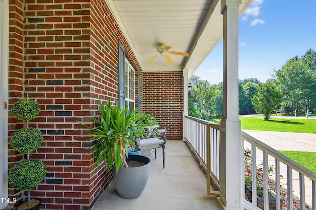 1205 Magnolia Hill Rd, Garner, NC 27529 - porch featuring ceiling fan