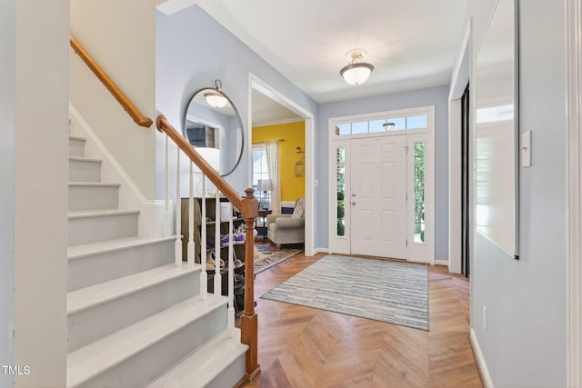 1205 Magnolia Hill Rd, Garner, NC 27529 - entrance foyer with stairs and baseboards