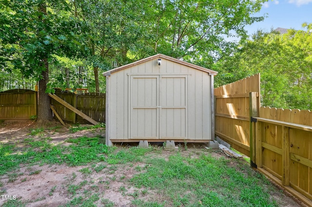 1205 Magnolia Hill Rd, Garner, NC 27529 - view of shed featuring a fenced backyard