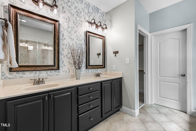 101 Tatum Ct, Holly Springs, NC 27540 - bathroom featuring double vanity and baseboards