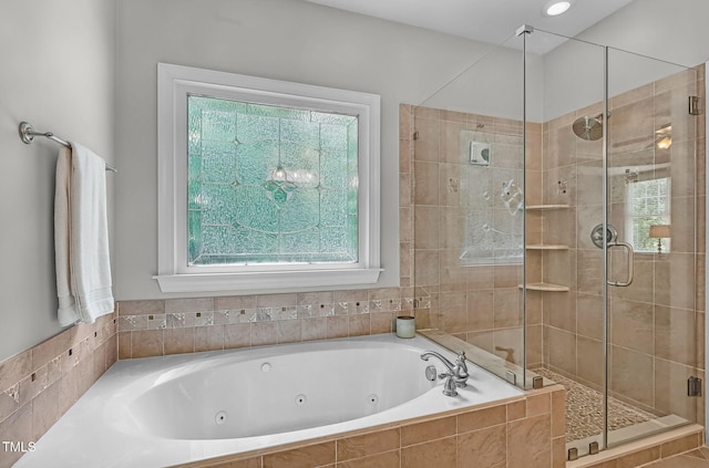 101 Tatum Ct, Holly Springs, NC 27540 - full bath with a stall shower, healthy amount of natural light, and a jetted tub