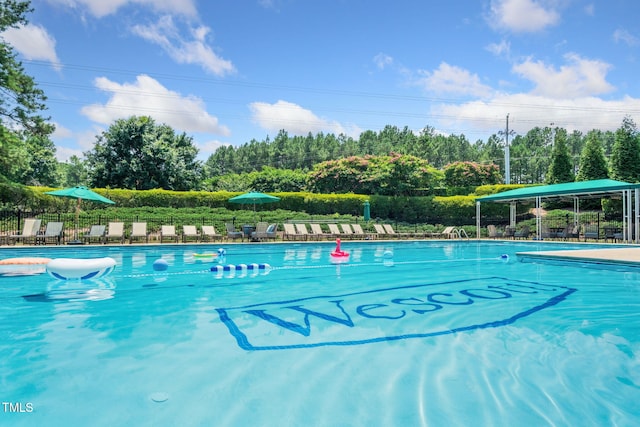 101 Tatum Ct, Holly Springs, NC 27540 - community pool with view of wooded area