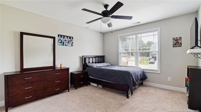 75 Bynum Ct, Carthage, NC 28327 - bedroom featuring light colored carpet and ceiling fan