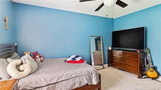 75 Bynum Ct, Carthage, NC 28327 - bedroom featuring light carpet and a ceiling fan