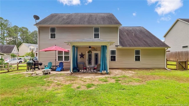 75 Bynum Ct, Carthage, NC 28327 - back of property featuring a patio and a ceiling fan