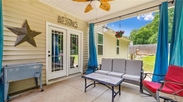 75 Bynum Ct, Carthage, NC 28327 - view of patio / terrace featuring an outdoor hangout area and a ceiling fan