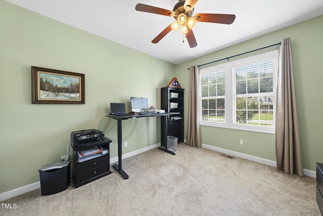 55 Kristopher Woods Dr, Youngsville, NC 27596 - office featuring carpet and a ceiling fan
