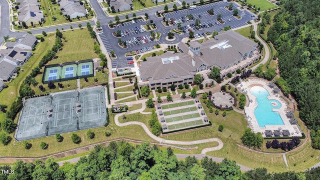1204 E Rosedale Creek Dr, Durham, NC 27703 - aerial view of property's location with a pool area