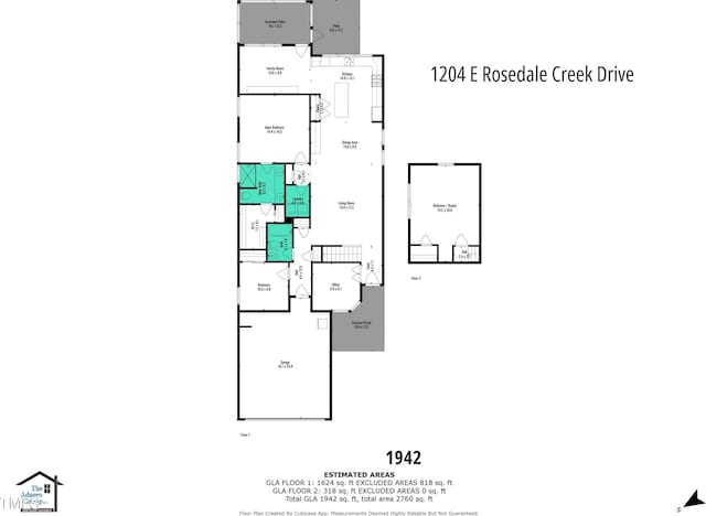 1204 E Rosedale Creek Dr, Durham, NC 27703 - view of property floor plan