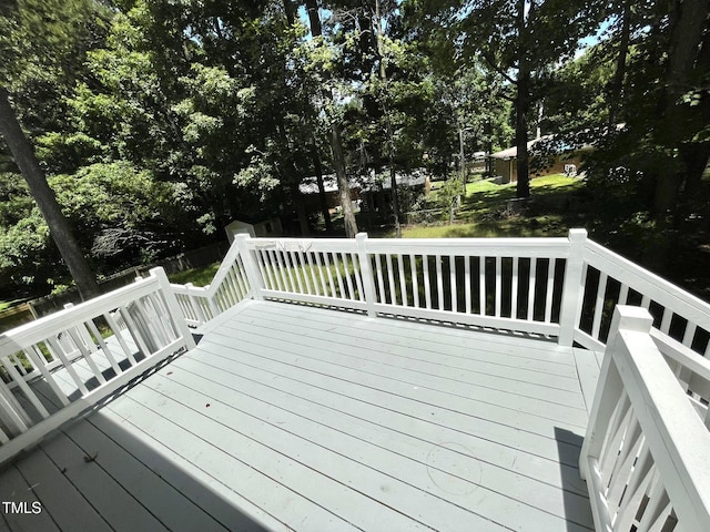 5 Sue Ann Ct, Durham, NC 27704 - deck featuring view of wooded area