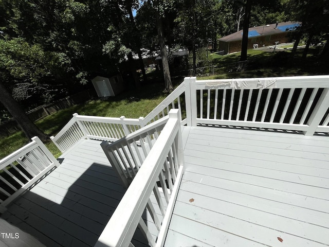 5 Sue Ann Ct, Durham, NC 27704 - deck featuring a storage unit
