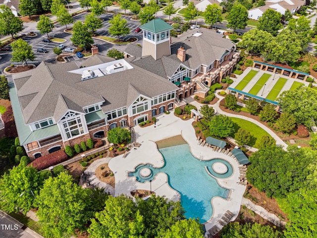 575 Tomkins Loop, Cary, NC 27519 - aerial view of a pool
