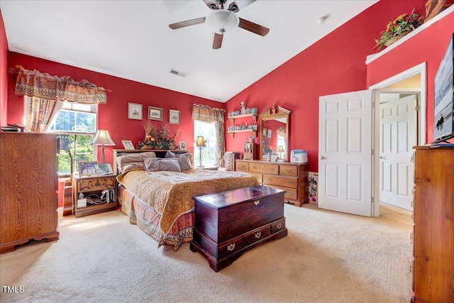 3217 Enchanting Way, Raleigh, NC 27616 - carpeted bedroom featuring vaulted ceiling and ceiling fan