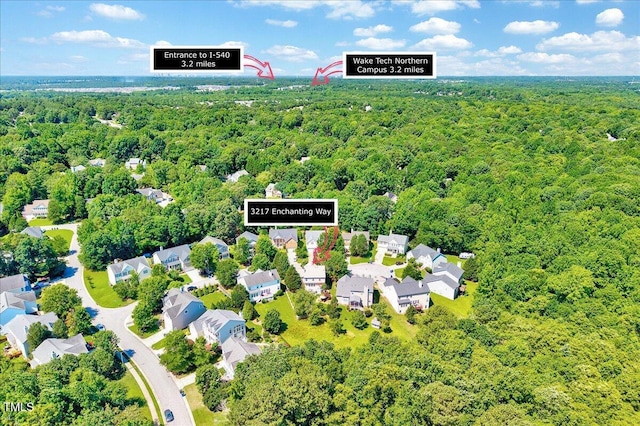 3217 Enchanting Way, Raleigh, NC 27616 - drone / aerial view of a forest