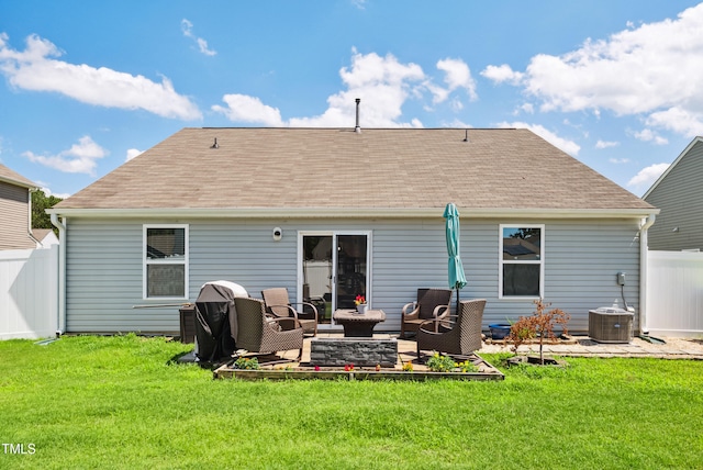1561 Dorsett Ln, Creedmoor, NC 27522 - rear view of house featuring a shingled roof, an outdoor living space, and a patio area
