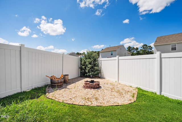1561 Dorsett Ln, Creedmoor, NC 27522 - fenced backyard featuring a fire pit