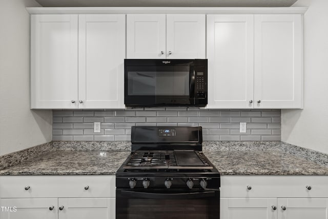1561 Dorsett Ln, Creedmoor, NC 27522 - kitchen with black appliances, tasteful backsplash, and stone counters