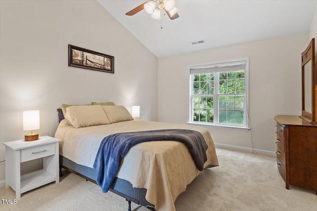 161 Jacob St, Holly Springs, NC 27540 - bedroom with vaulted ceiling, light carpet, and ceiling fan