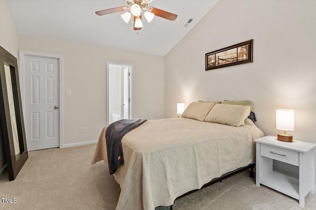 161 Jacob St, Holly Springs, NC 27540 - bedroom with lofted ceiling, light carpet, and ceiling fan