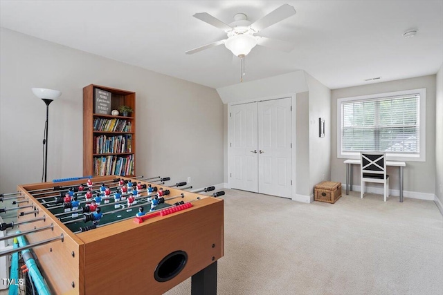 1505 Mclaurin Ln, Fuquay Varina, NC 27526 - playroom featuring a ceiling fan and carpet floors
