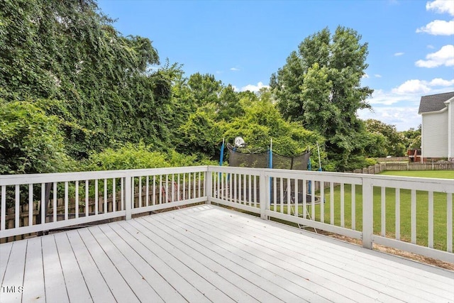 1505 Mclaurin Ln, Fuquay Varina, NC 27526 - wooden terrace with a trampoline