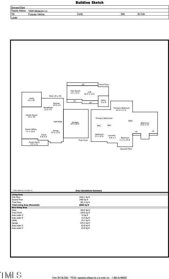 1505 Mclaurin Ln, Fuquay Varina, NC 27526 - view of property floor plan