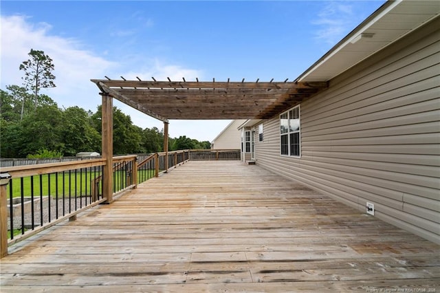 159 Falling Leaf Dr, Raeford, NC 28376 - wooden terrace featuring a pergola