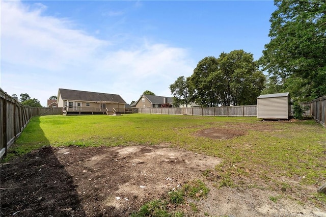 159 Falling Leaf Dr, Raeford, NC 28376 - fenced backyard with a storage unit