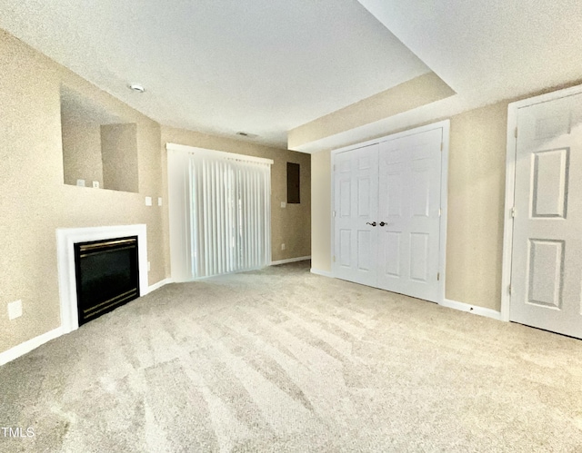 5419 Vista View Ct, Raleigh, NC 27612 - unfurnished living room with carpet flooring and a fireplace