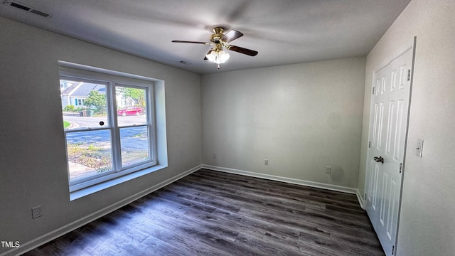 132 Carriage House Trl, Garner, NC 27529 - unfurnished bedroom featuring dark wood finished floors and ceiling fan
