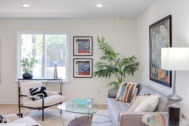 1309 Hudson Ave Unit D6, Durham, NC 27705 - living room with light wood finished floors and recessed lighting